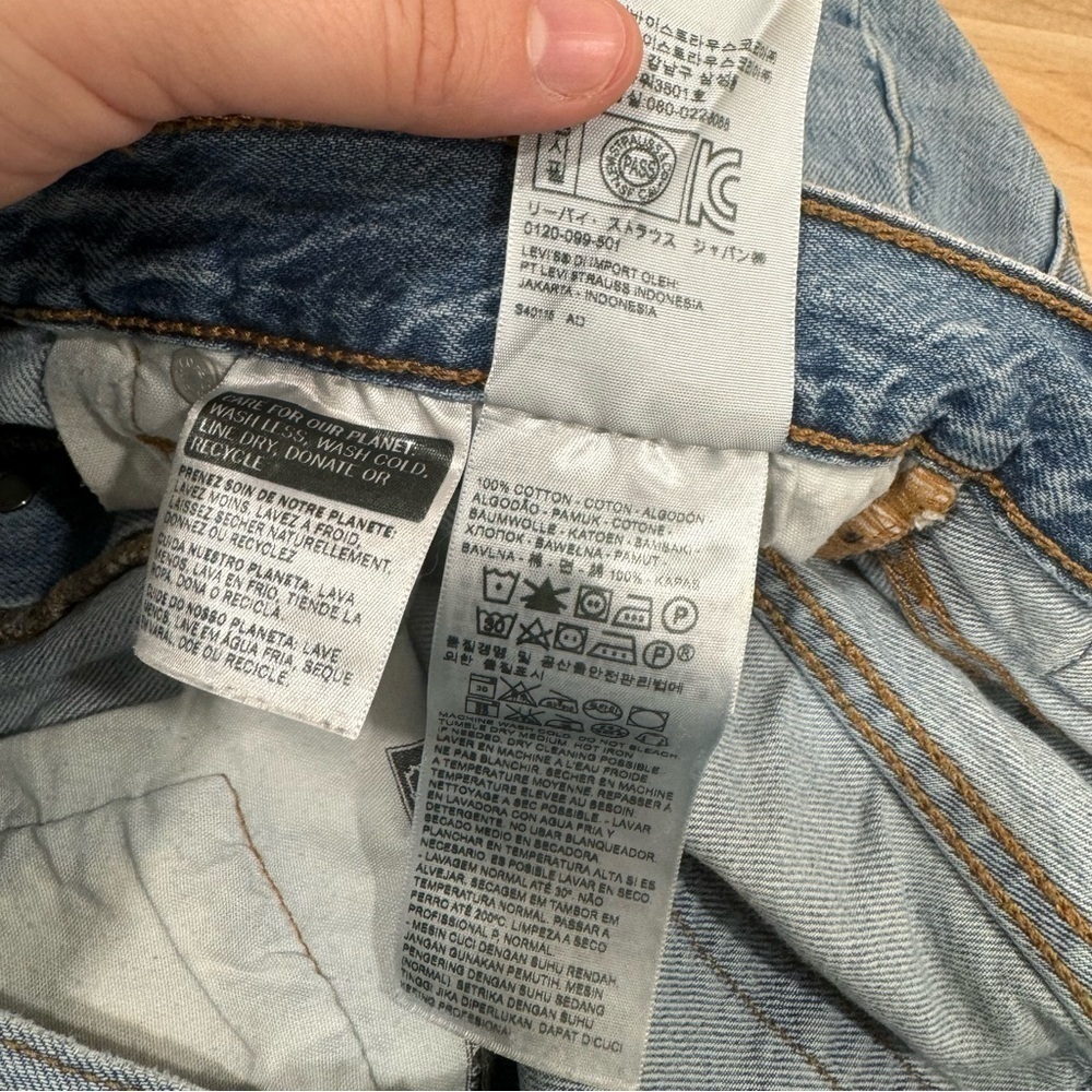 Levi’s 501 Patchwork Light Wash Distressed High W… - image 9